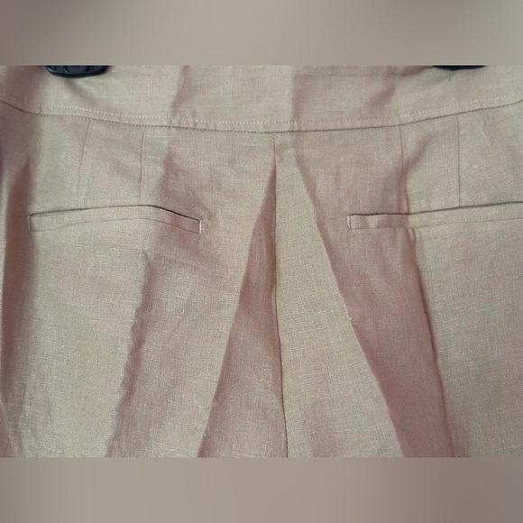 Talbots Wide Leg Tan Linen Sailor Pants, 14 - Picture 4 of 9